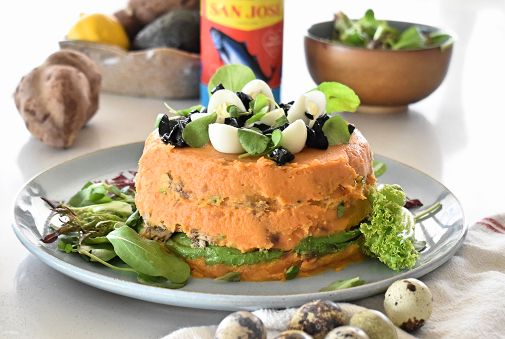 Causa de camote y jurel